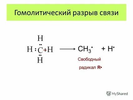 Разрыв связи между молекулами