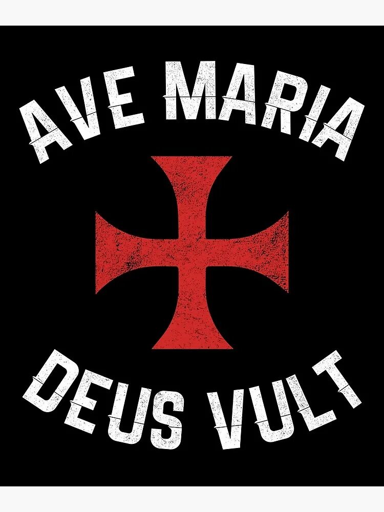 Ave maria deus. Деус Вульт ава. Deus Vult надпись.