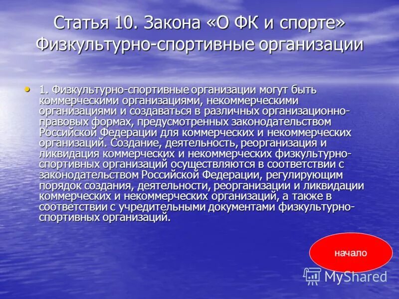 Некоммерческая организация в спорте