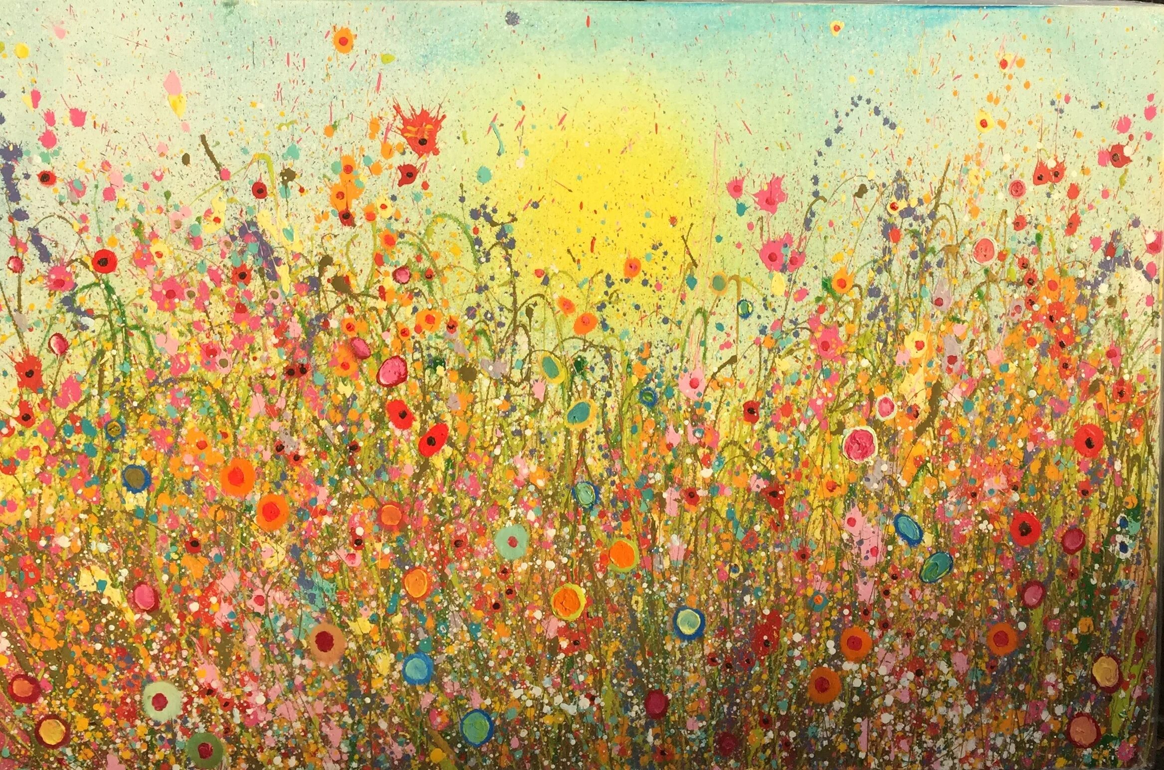 Кейт художник. Happy paintings. Яркий пейзаж. Позитивная живопись. Звезды в волосах картина.