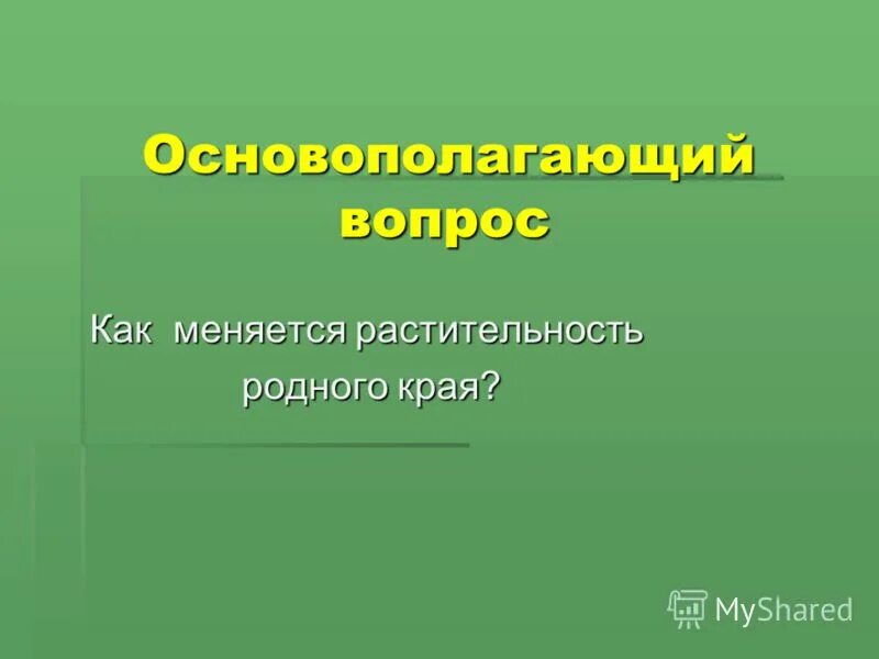 Как изменяется растительный покров. Растения родного края.