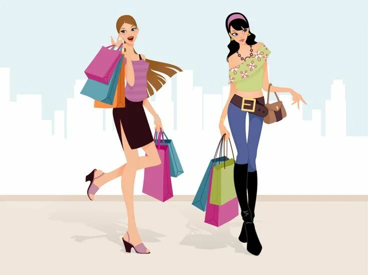 We can go shopping. Шоппинг. Шоппинг иллюстрация. Рисунок на тему шоппинг. Девушка шоппинг.