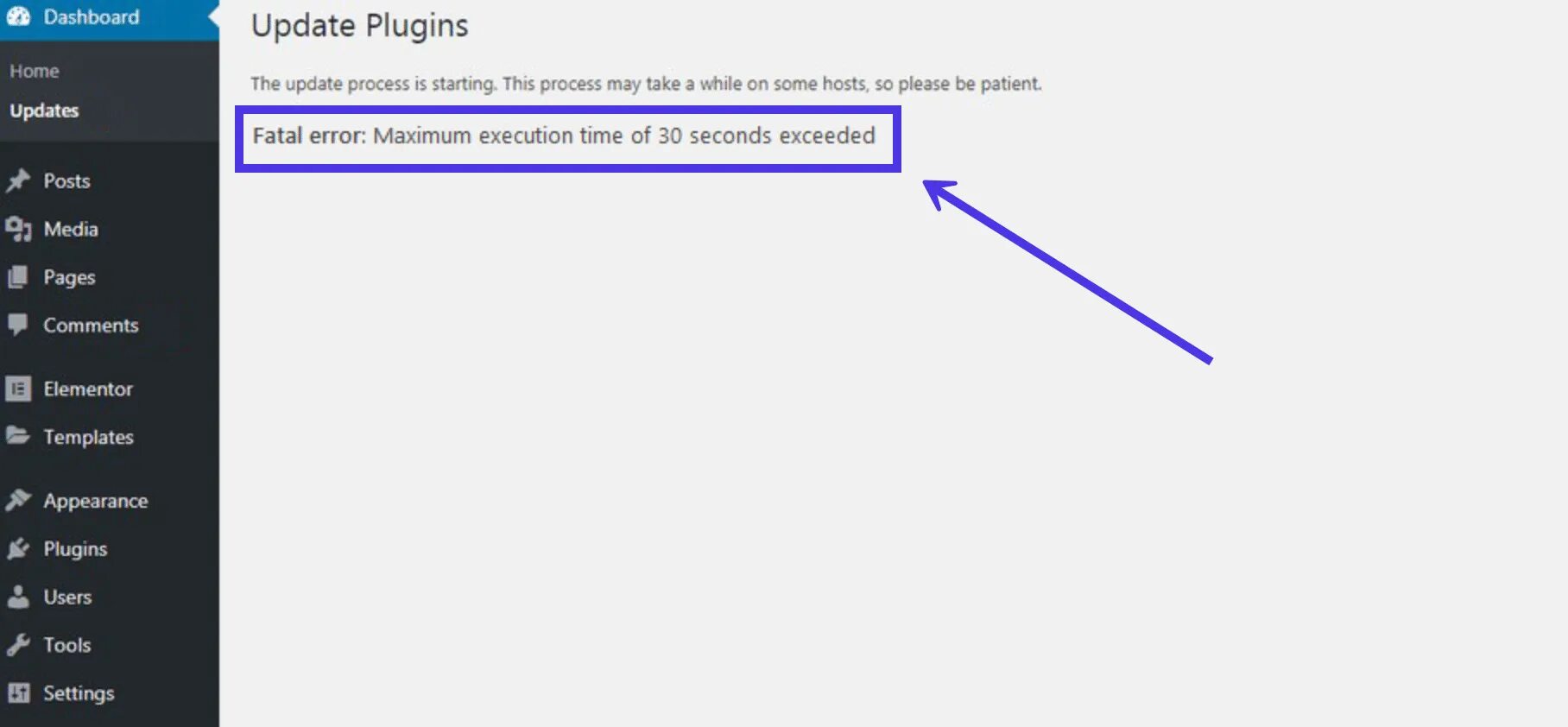 Maximum execution time exceeded