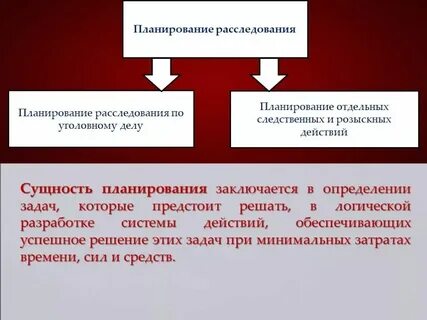 Цели планирования расследования