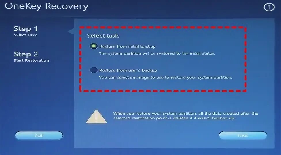 Restore factory keys