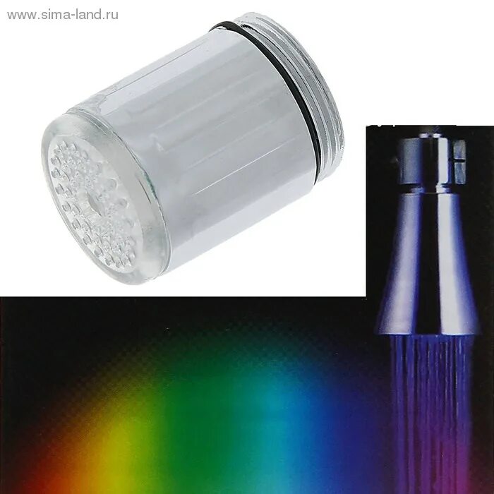 лейка душевая koxin lighting с подсветкой (3 цвета). насадка на душ. насадка на кран для воды. насадка подсветка led. светящаяся насадка на кран.