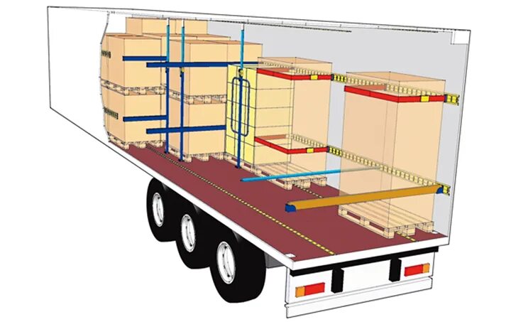 Паллеты в кузове. Полуприцеп 40 паллет Кроне. Крепление грузов в кузове автомобиля. Крепление груза в полуприцепе. Размещение груза в транспортном средстве.