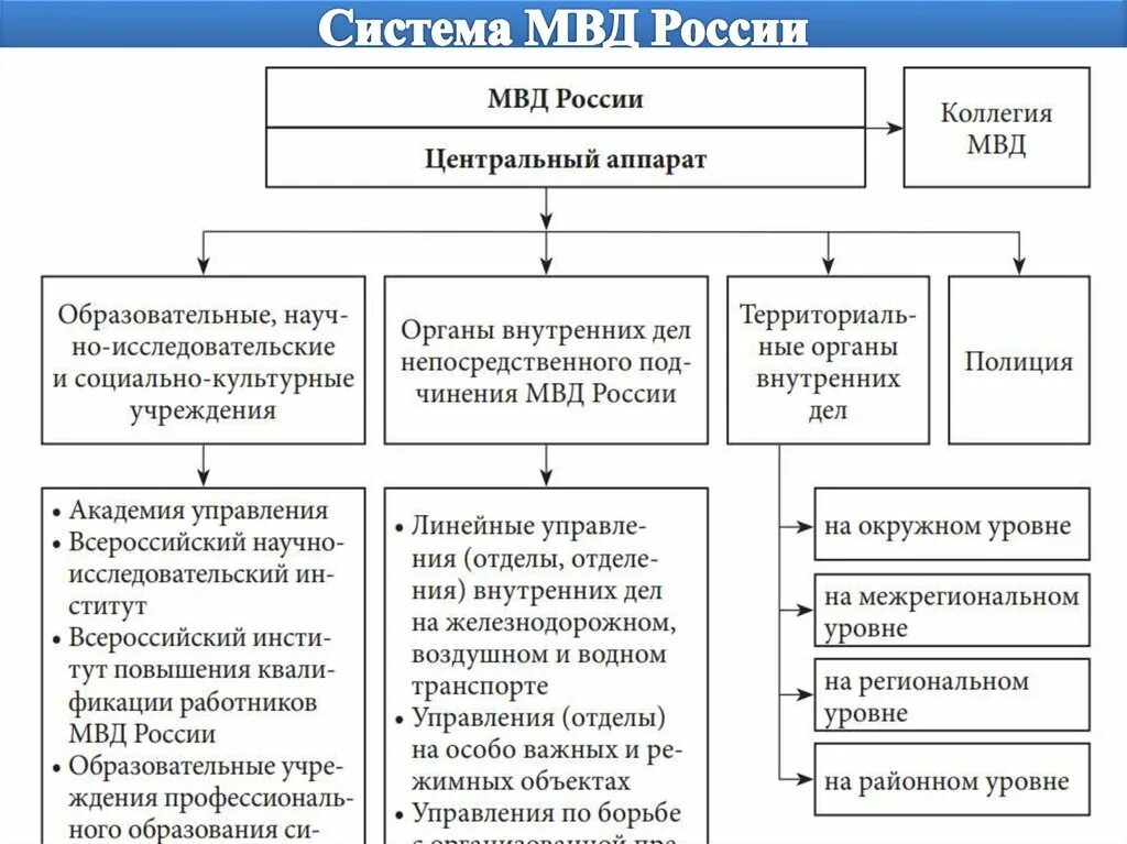 Структура органов ОВД РФ. Структура органов внутренних дел схема. Структура территориального органа внутренних дел МВД России. Структура МВД РФ И органов внутренних дел. Организация и контроль текущей деятельности сотрудников службы