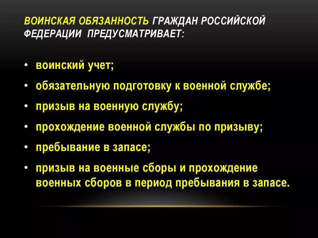 Воинский долг гражданина рф. Воинская обязанность граждан РФ. Воинская обязанность предусматривает. Воинская обязанность граждан Российской Федерации предусматривает. Военная обязанность граждан РФ предусматривает.