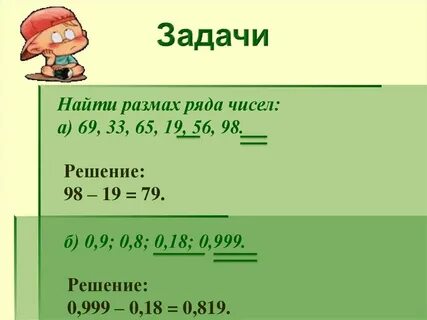 Вычислить размах данных