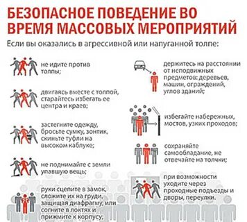 Алгоритм действий в местах массового скопления людей