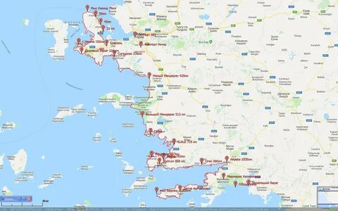 Карта турции эгейское
