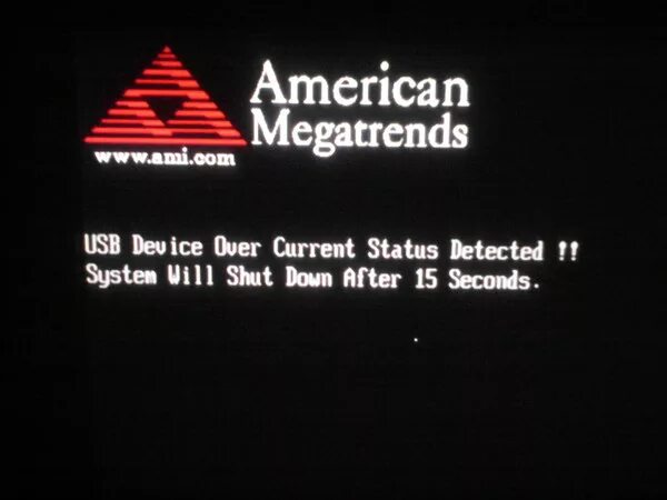 Over current status. USB device over current status detected. USB over current status. USB device over current status detected при включении компьютера. USB device over current status detected System will shutdown in 15.