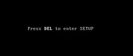 Press del to enter setup