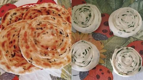 Слоеные лепешки с зеленым луком
