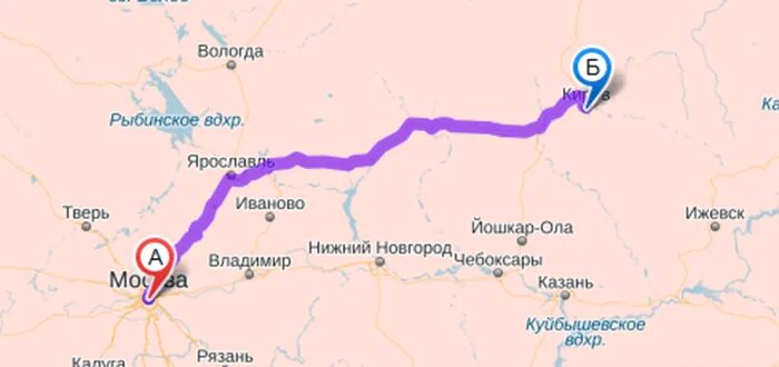 Кировский расстояние на машине