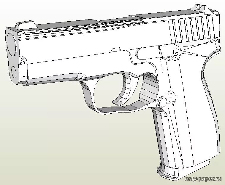 Пистолет из бумаги схема Beretta PX4 Storm из бумаги, модели сборные бумажные скачать бесплатно Пистоле