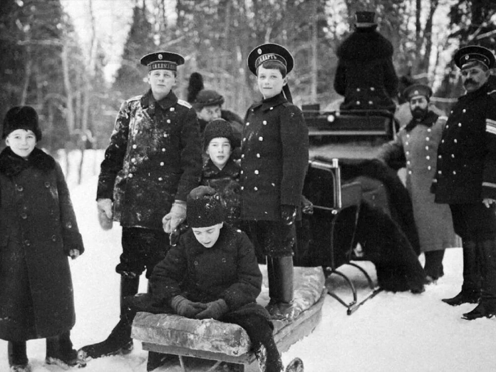 Tsar Nicholas ll of Russia with Tsarevich Alexei Nikolaevich Romanov of Russia i