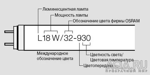 Номера люминесцентных ламп