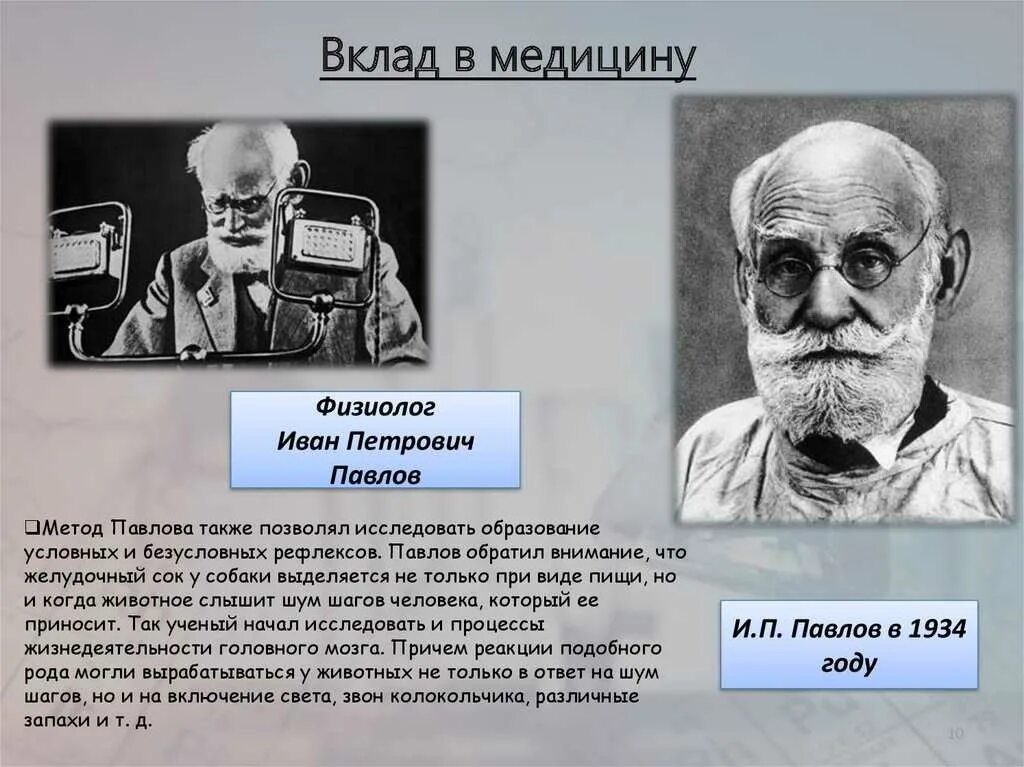 Российский физиолог. Вклад Ивана Петровича Павлова в науку.