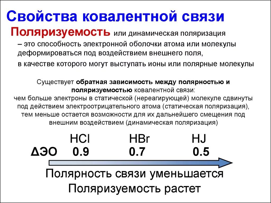 Характеристика ковалентных связей таблица. Характеристика веществ с ковалентной связью. Полярность и поляризуемость ковалентной связи. Поляризуемость ковалентной связи. Поляризация и поляризуемость ковалентных связей.