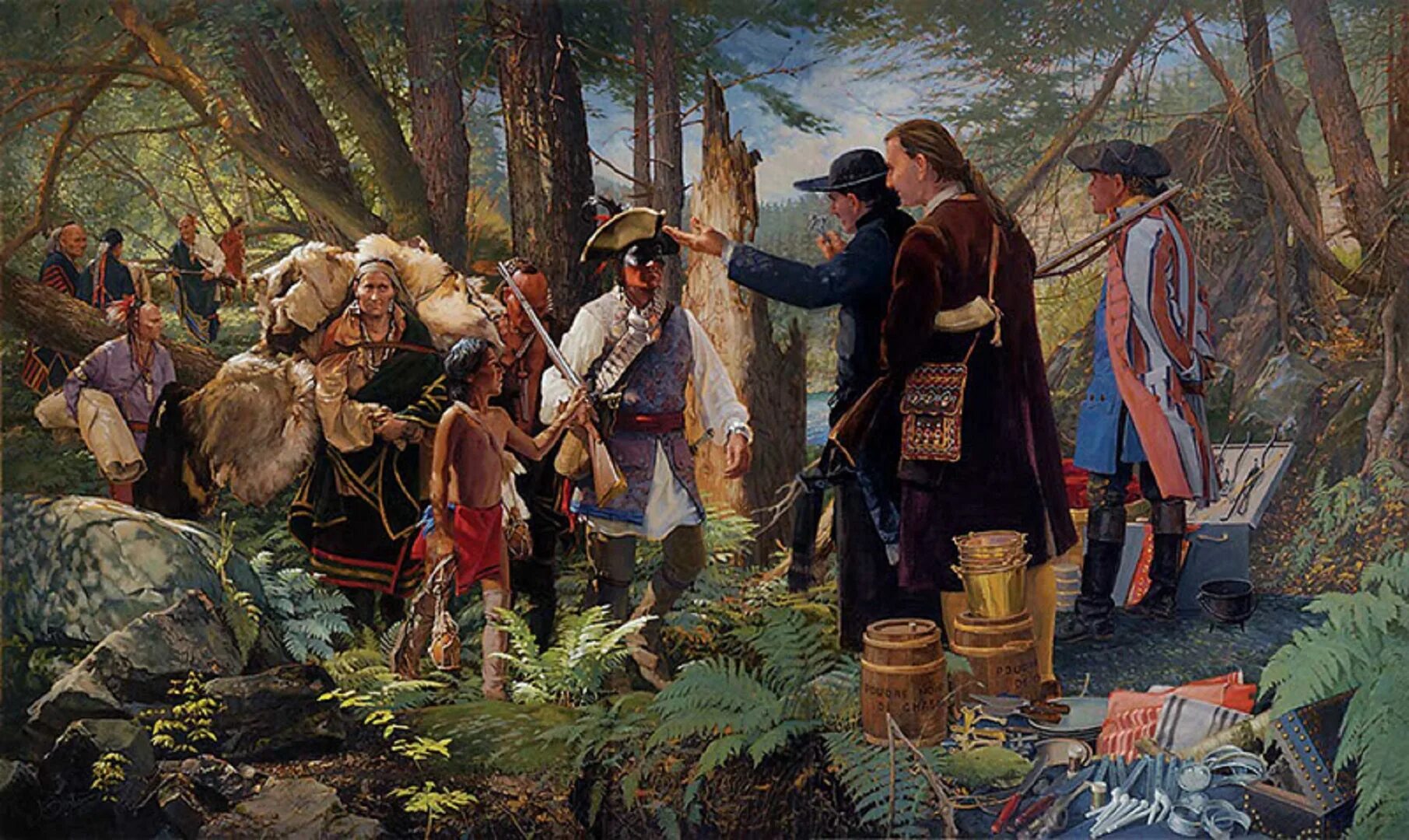Первое прибытие в америку. Джон Бакстон индейцы. Индейцы Джон Бакстон картины. Картины Джона Бакстона. Индейцы в Северной Америке 18 век.