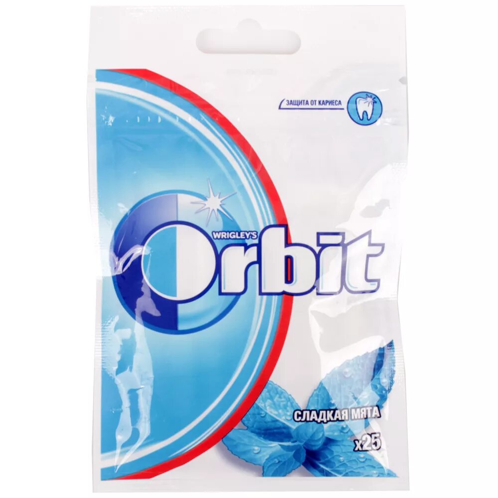 Orbit "сладкая мята", 34 г. Резинка жевательная Orbit (орбит) сладкая мята. Жев резинка орбит сладкая мята 34г пакет. Орбит сладкая мята 1 драже.