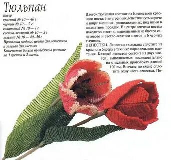 Вязаные тюльпаны крючком схемы с описанием
