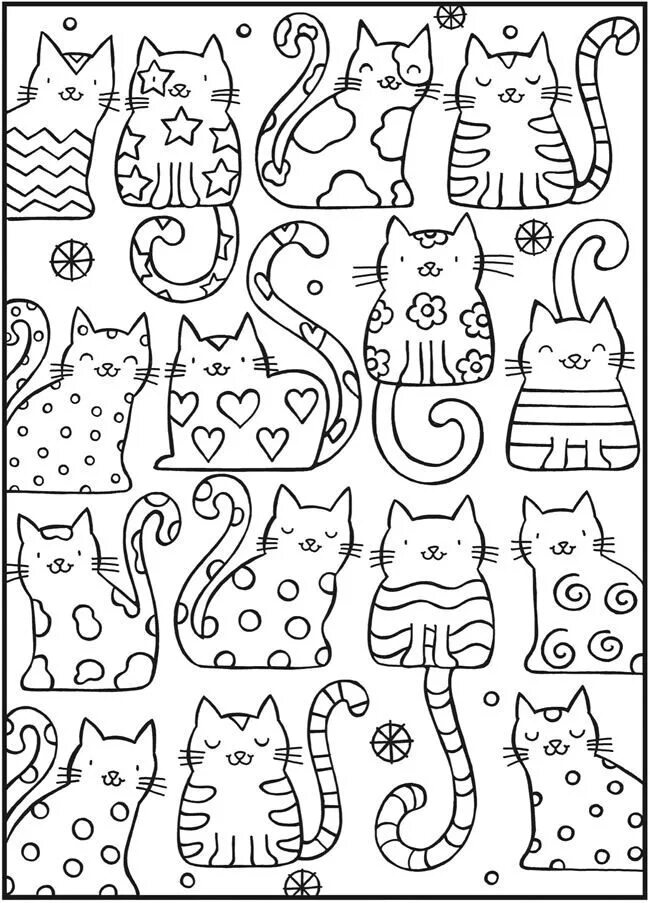 Раскраска милых котиков с одеждой. Раскраска. Котики. Раскраски котиков. Раскраска антистресс котики. Кошка раскраска для детей.
