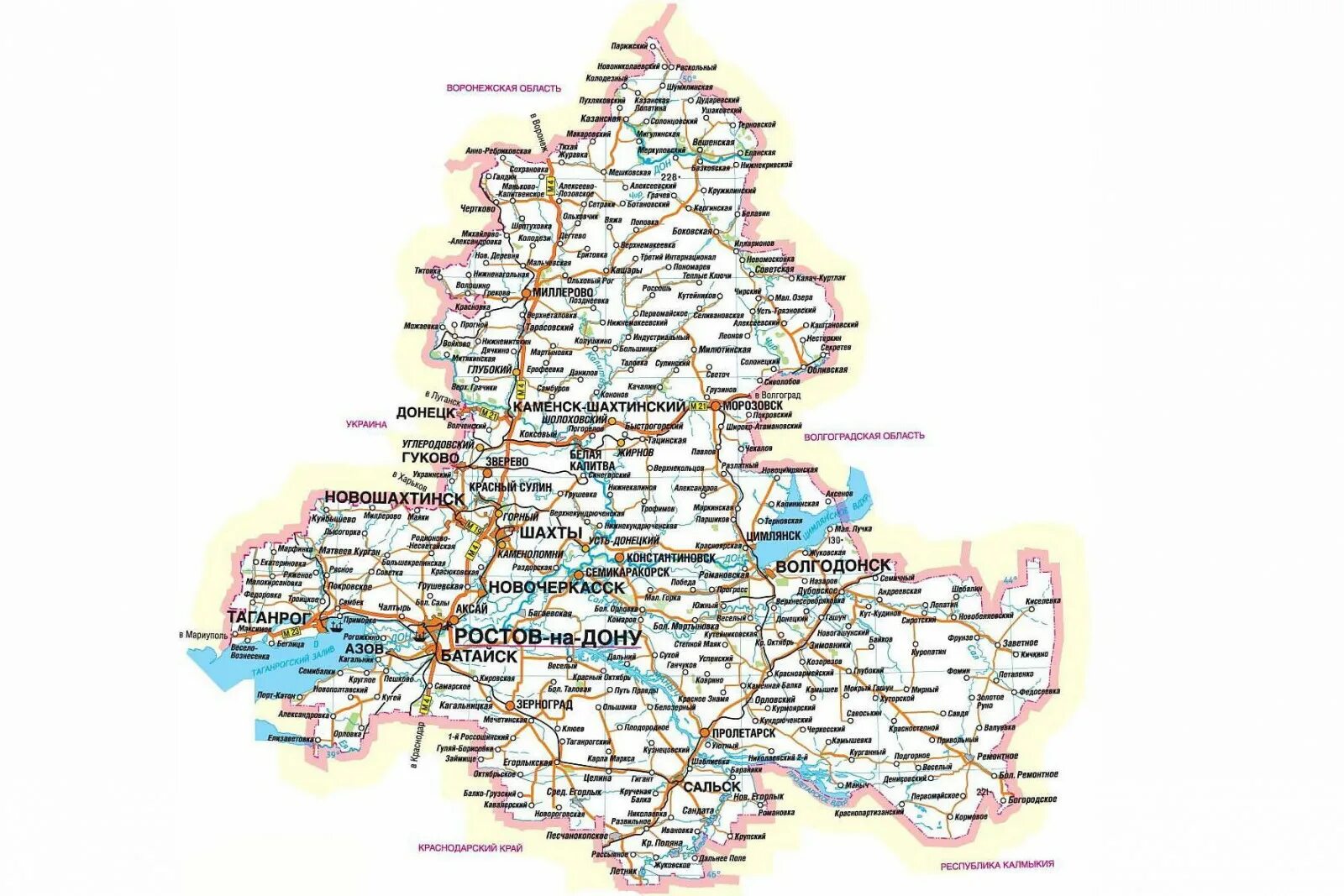 Карта дорог Ростовской области. Карта Ростовской области по районам. Карта Ростовской области с населенными пунктами и железной дорогой. Ростовская область карта области.