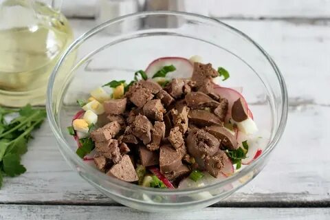 Рецепт с отварной печенью