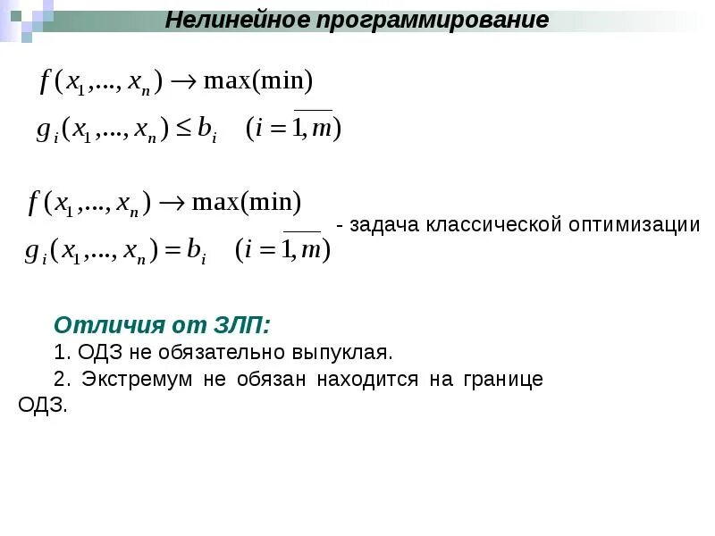 Решение задачи нелинейного программирования. Решение задачи нелинейного программирования