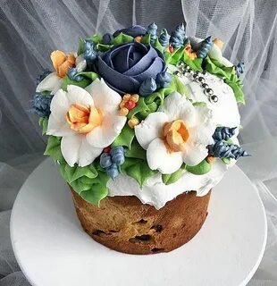 Цветы из безе на кулич