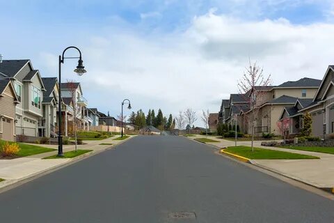 Suburban neighborhood street