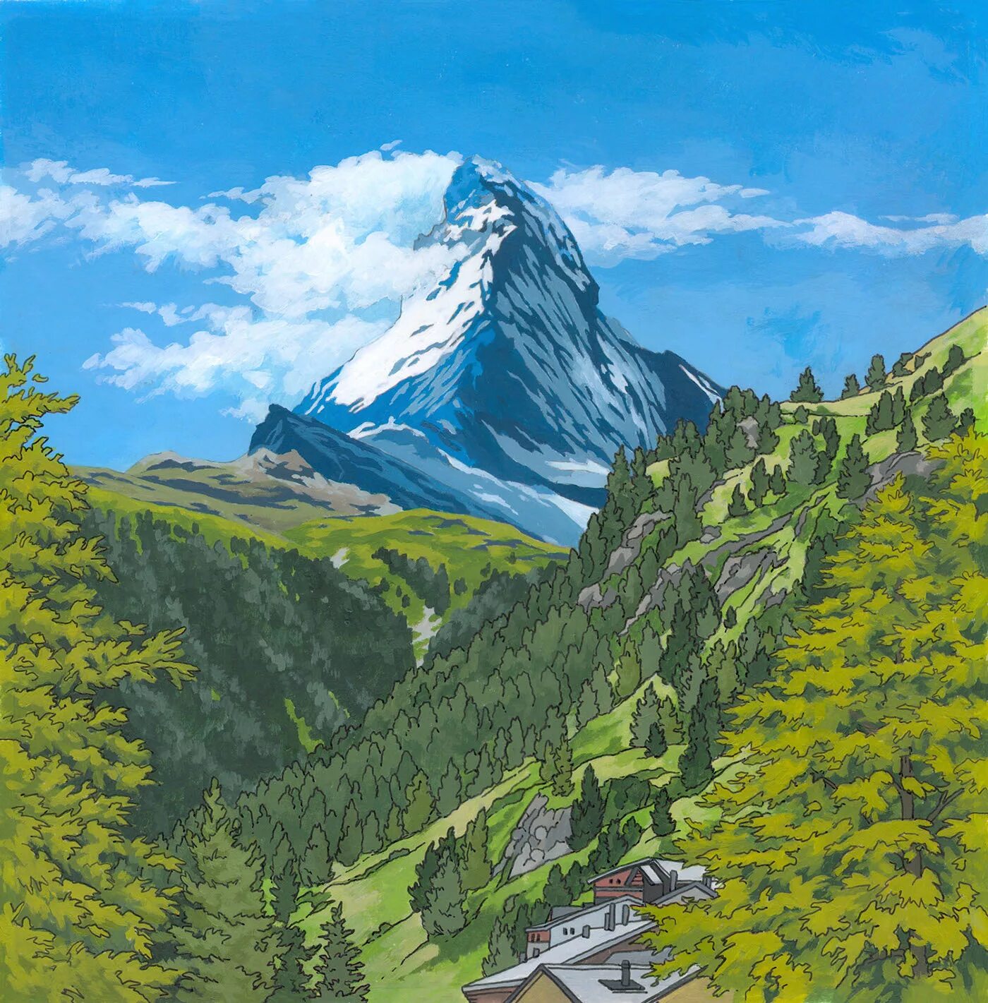 Маттерхорн Швейцария живопись. Маттерхорн гора вектор. Картины Маттерхорн Альпы. Горы иллюстрация.