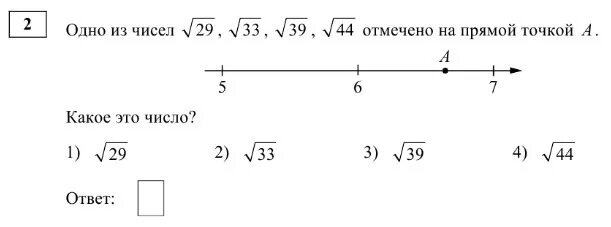 Корень из 33 на прямой