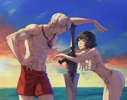 Lady and Dante at the beach. 