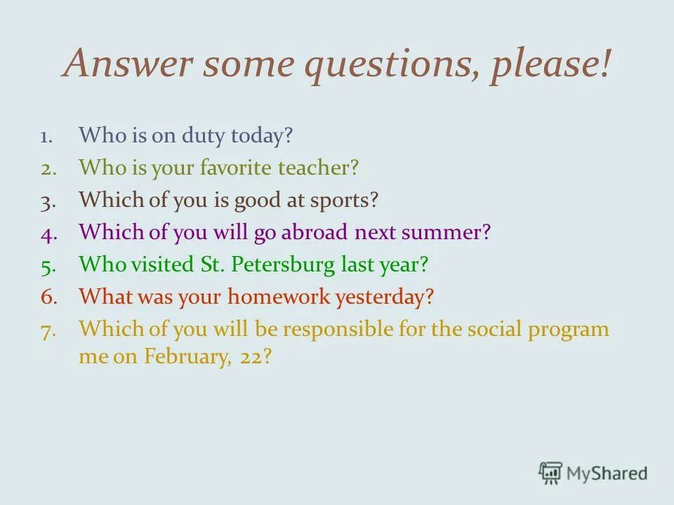 When did you read it. Yoo bro. Вопросы про каникулы на английском. Which or what. Questions and answers.