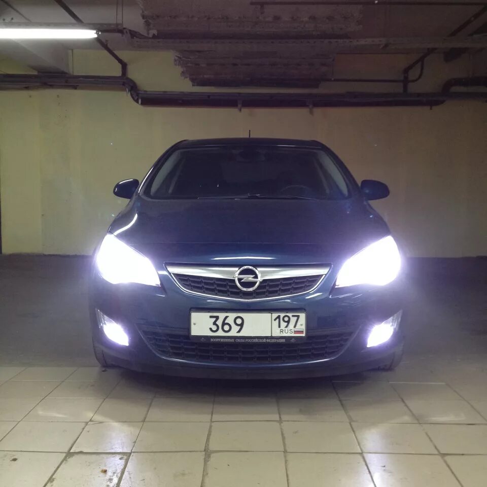 МТФ 6000к ксенон. Opel Astra j ксенон в ПТФ.