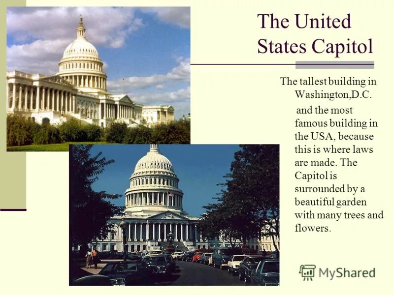 What is the Capital of the USA. The Tallest building in Washington. США Капитолий информация на английском.