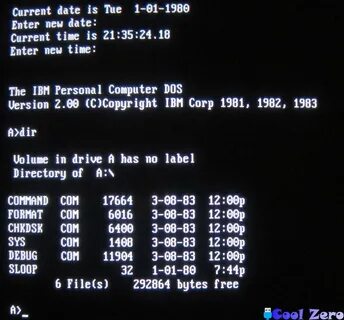 Экран приветствия MS-DOS 2.0. 