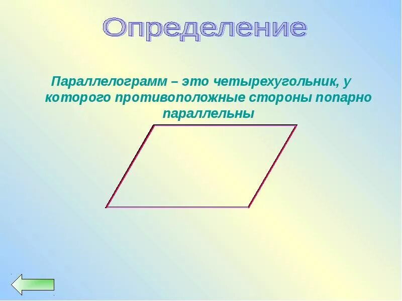 Параллелограмм. Четырехугольник. Треугольники и Четырехугольники. Четырехугольник параллелограмм.