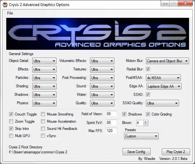 Graphics options