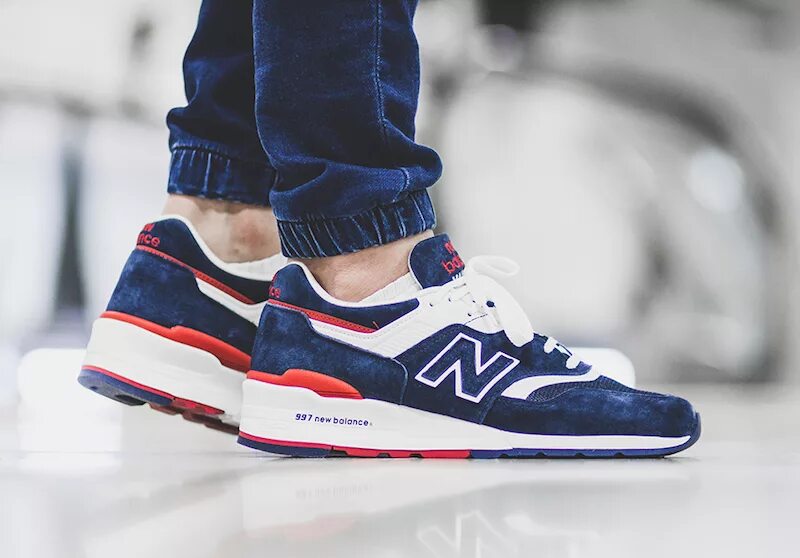 Кроссовки New Balance 997h мужские. New Balance 997 Blue Red White. New Balance 997 мужские синие.