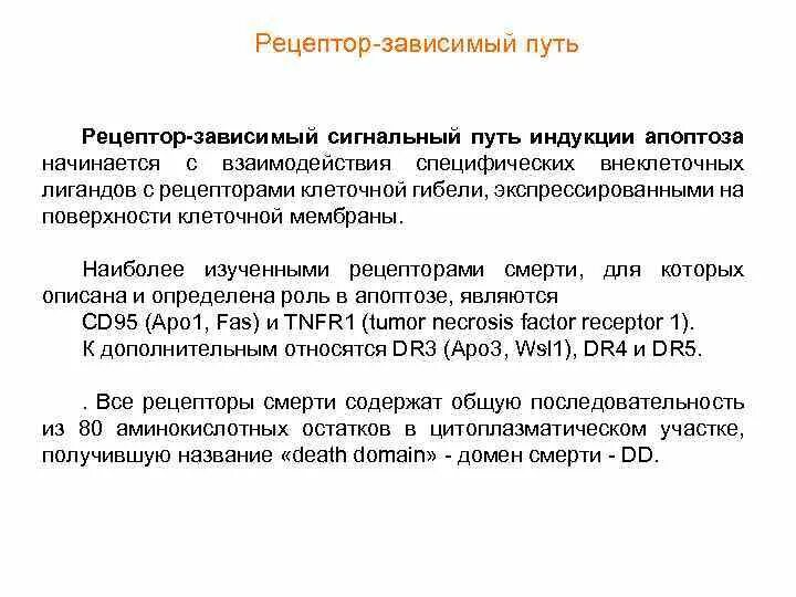 Зависимые пути. Рецептор-зависимый сигнальный путь апоптоза. Сигнальные пути запуска апоптоза кратко. Рецепторный путь апоптоза. Механизмы индукции апоптоза.