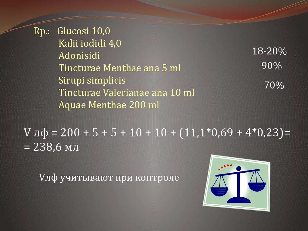 Aqua Menthae. Natrii bromidi, kalii bromidi 10,0 Tincturae Valerianae 10 ml Aquae purificatae 200 ml. Solutionis clucosi 10 % – 200 ml рецепт. Solutionis Natrii bromidi 3 200 ml. 10 ana