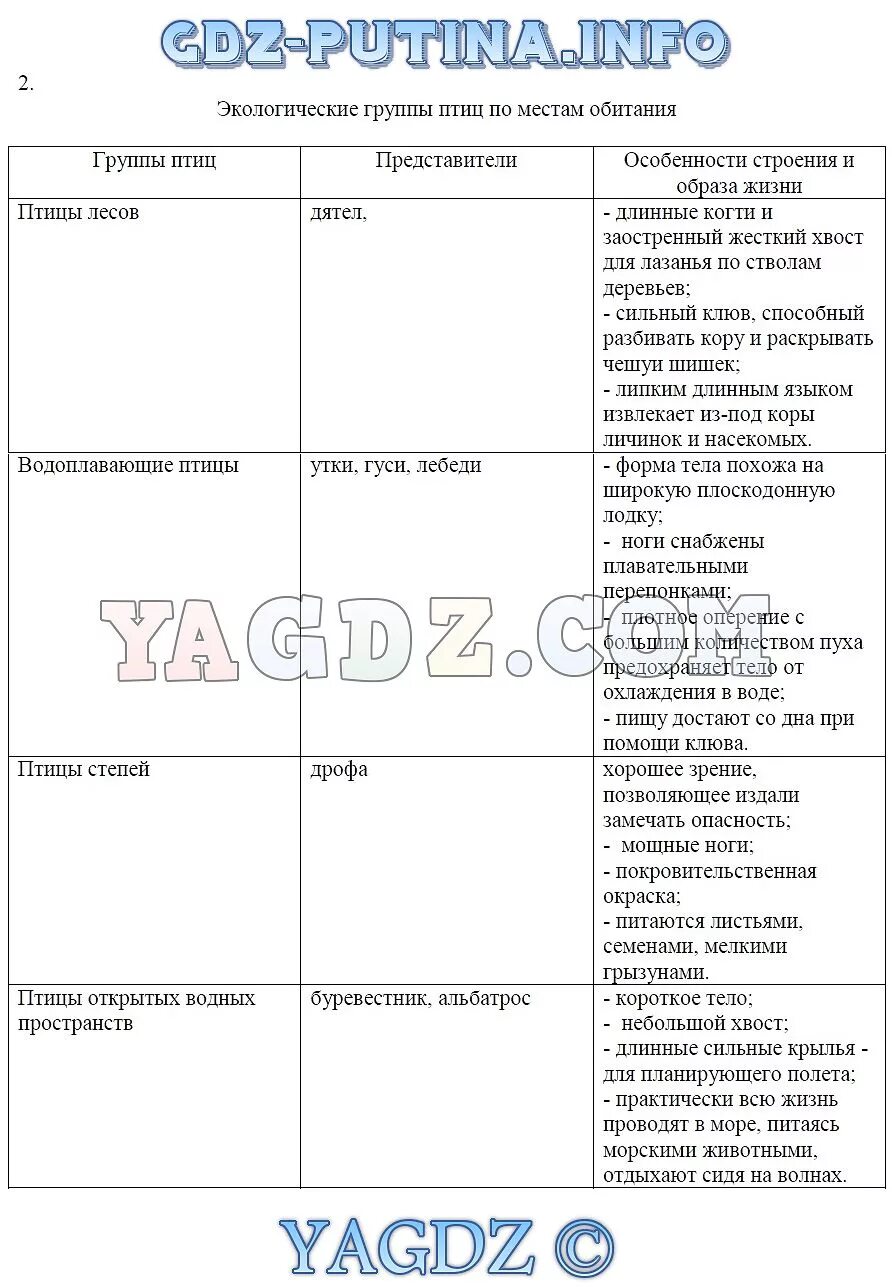 Экологические группы птиц 7 класс биология таблица. Экологические группы птиц таблица 7 класс биология. Таблица экологические группы птиц 7 кл биология. Таблица экологические группы птиц 7 класс особенности. Экологические группы птиц таблица.