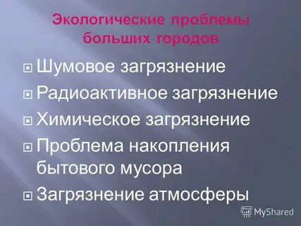 Проблемы больших городов