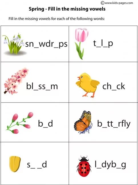 Spring worksheets for kids