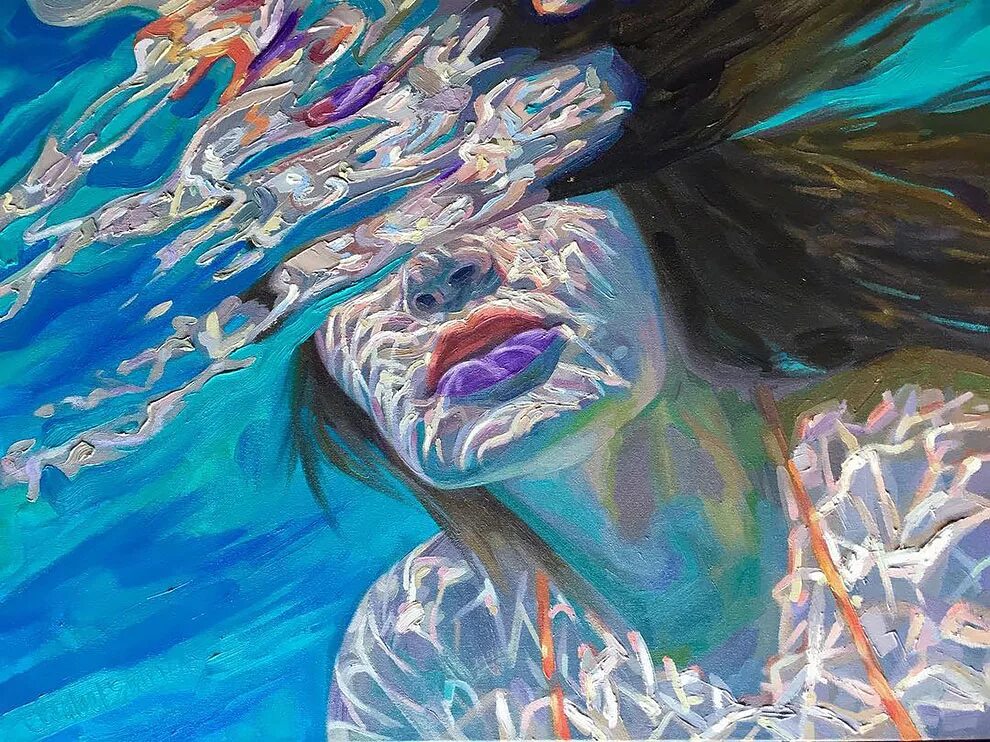 Рисунок под водой. Изабель Эмрих картины. Художник Isabel Emrich. Isabel Emrich картины. Изабель Эмрих девушки в воде.